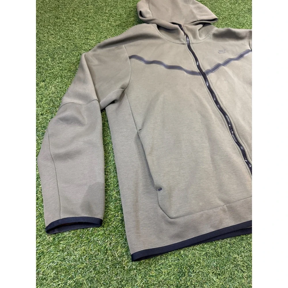 Nike Tech Fleece Full Zip Hoodie Olive‎ Green Mens XL CU4489-326 Jacket